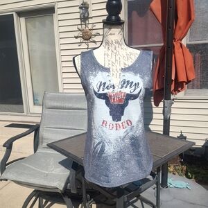 💥3/$20 Sleeveless Small "Not My First Rodeo" Graphic Top